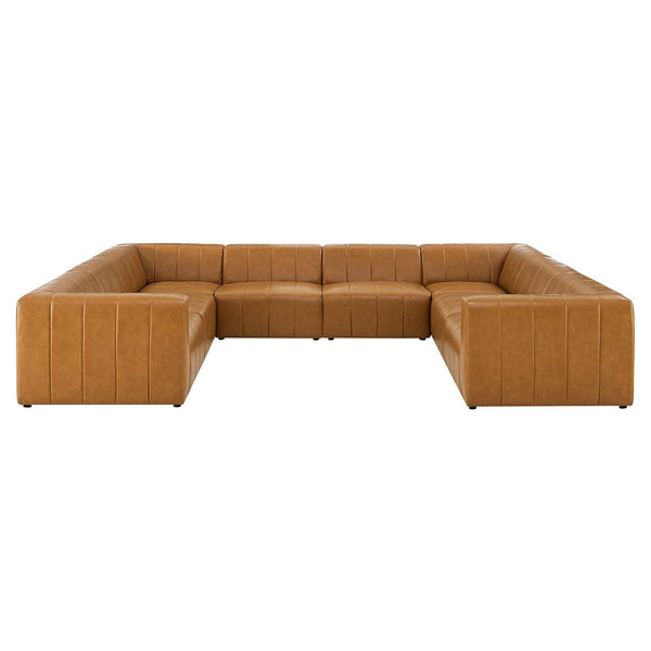 Bartlett Vegan Leather 8Piece Sectional Sofa Tan by Modway