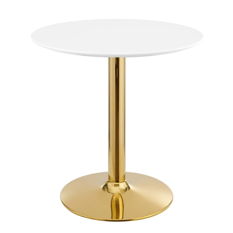 Verne 28" Dining Table in Gold White by Modway