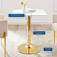 Verne 28" Square Dining Table in Gold White by Modway