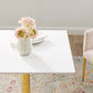 Verne 28" Square Dining Table in Gold White by Modway
