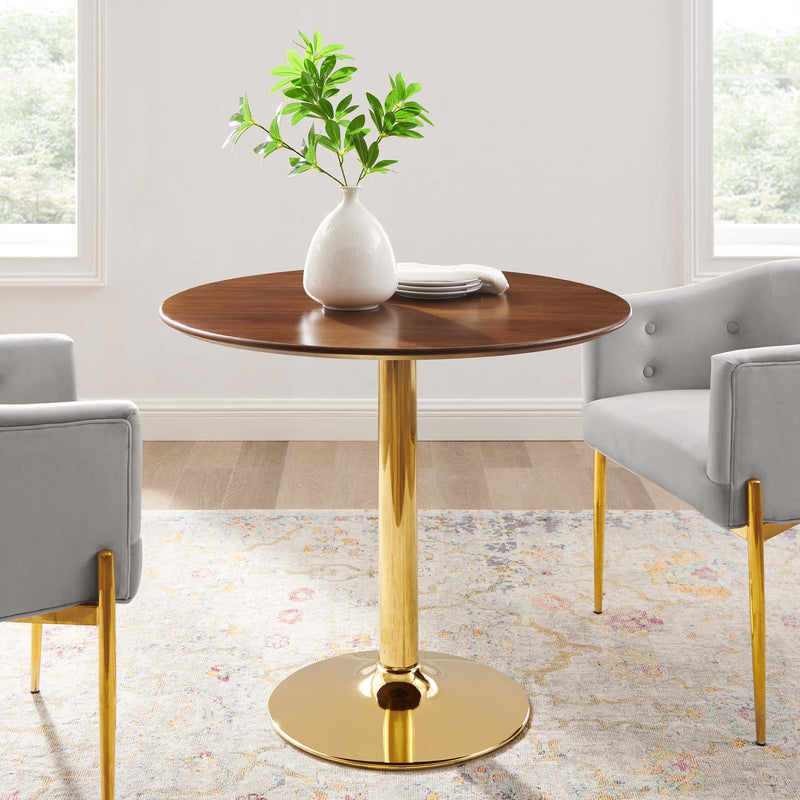 Verne 35" Dining Table in Gold White by Modway