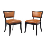 Pristine Vegan Leather Dining Chairs - Set of 2