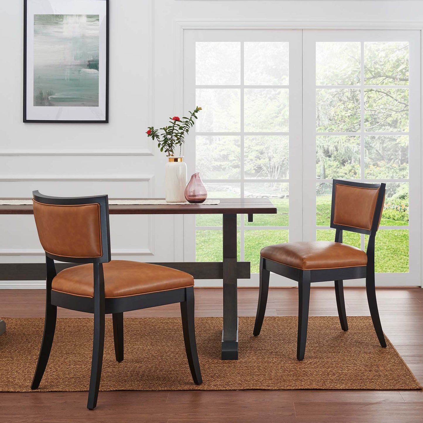 Pristine Vegan Leather Dining Chairs - Set of 2