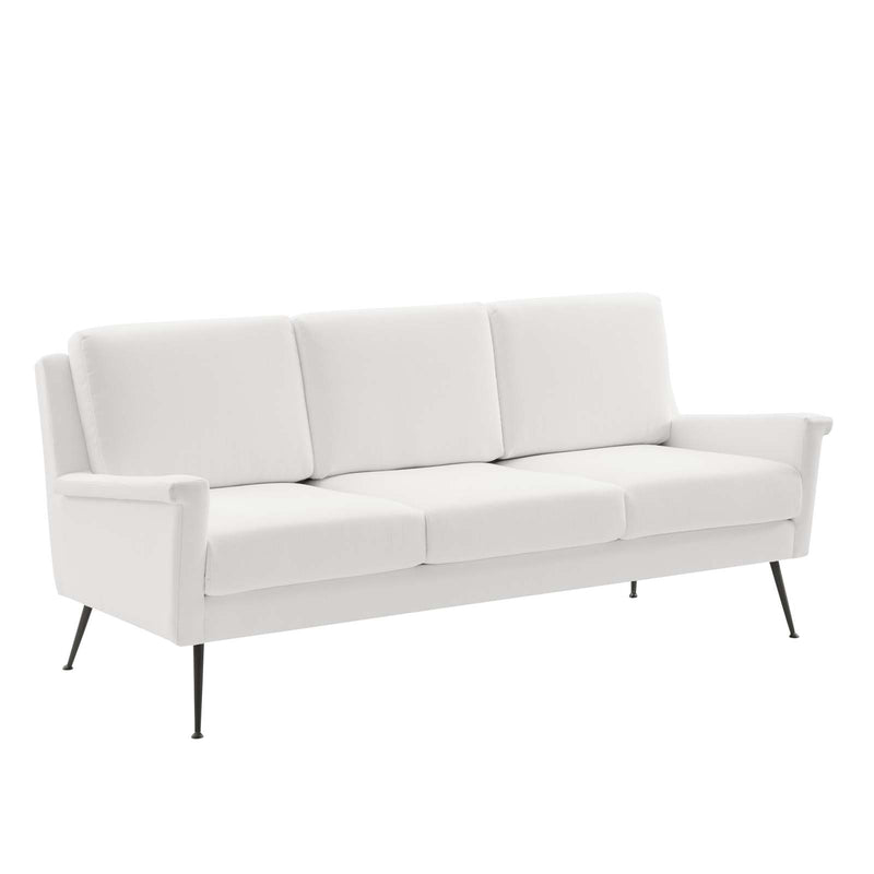 Chesapeake Fabric Sofa Black White | Polyester by Modway