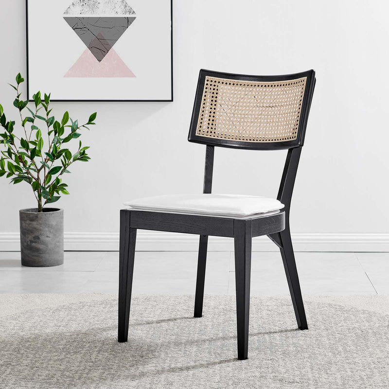 Caledonia Wood Dining Chair in Black White by Modway