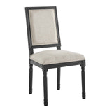 Court French Vintage Upholstered Fabric Dining Side Chair by Modway