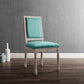 Court French Vintage Upholstered Fabric Dining Side Chair by Modway