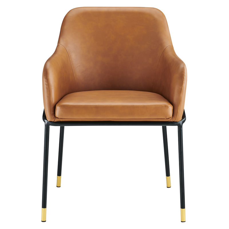 Jovi Vegan Leather Dining Chair in Black Tan by Modway