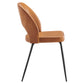 Nico Vegan Leather Dining Chair Set of 2 in Black Tan by Modway