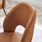 Nico Vegan Leather Dining Chair Set of 2 in Black Tan by Modway
