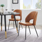 Nico Vegan Leather Dining Chair Set of 2 in Black Tan by Modway
