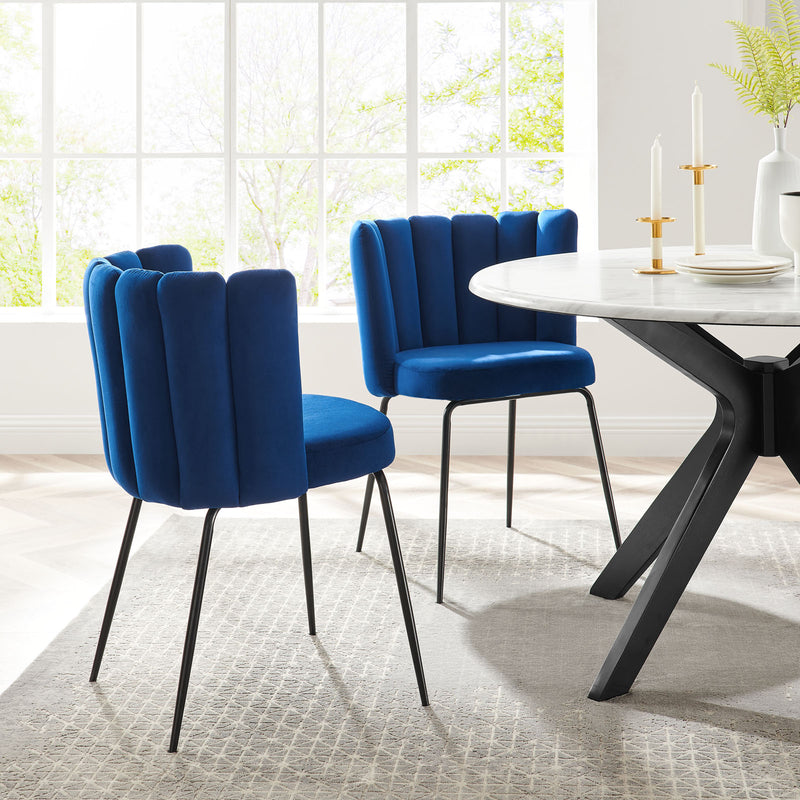 Virtue Performance Velvet Dining Chair Set of 2 by Modway