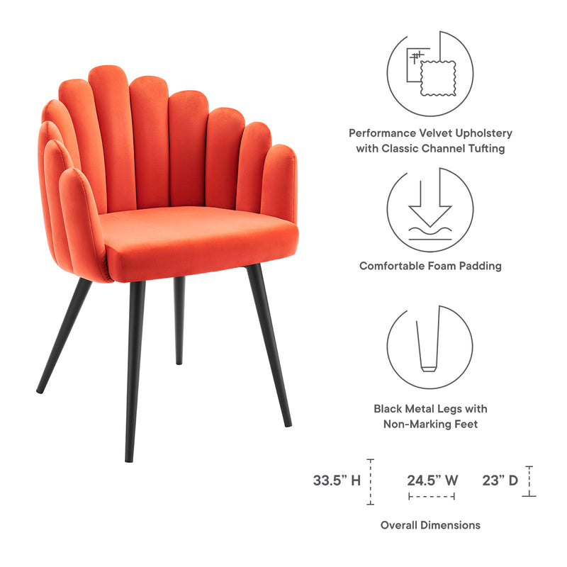 Vanguard Performance Velvet Dining Chair by Modway