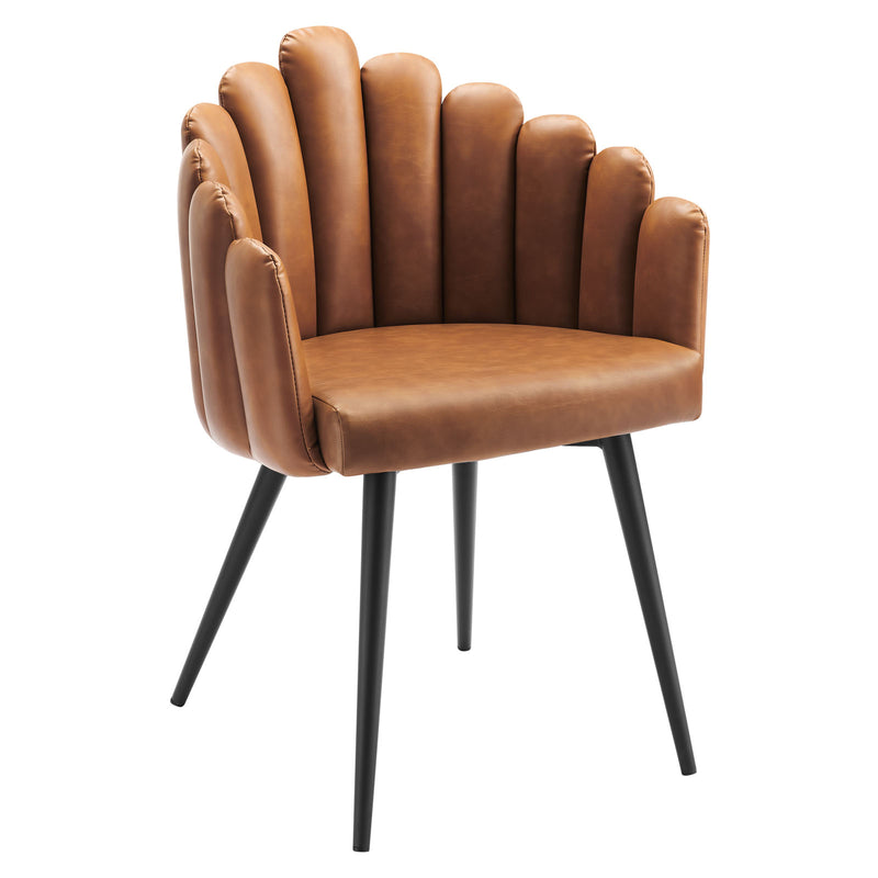 Vanguard Vegan Leather Dining Chair in Black Tan by Modway