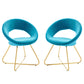 Nouvelle Performance Velvet Dining Chair Set of 2 by Modway