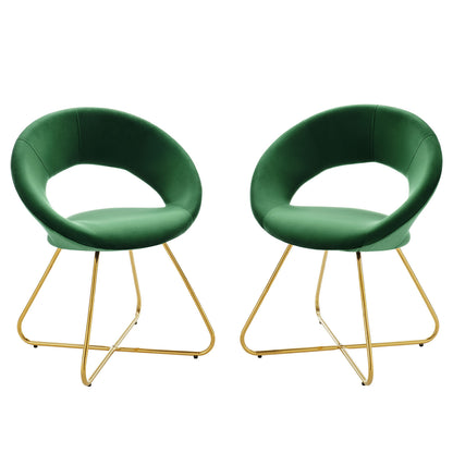 Nouvelle Performance Velvet Dining Chair Set of 2 by Modway