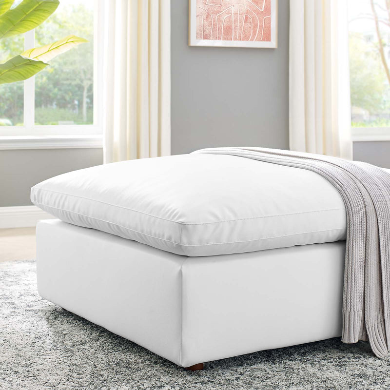 Commix Down Filled Overstuffed Vegan Leather Ottoman by Modway