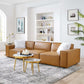 Restore Vegan Leather 3 Pieces Sofa in Tan by Modway