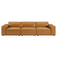 Restore Vegan Leather 3 Pieces Sofa in Tan by Modway