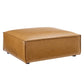Restore 4 Pieces Vegan Leather Sectional Sofa in Tan by Modway