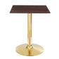 Verne 24" Square Dining Table in Gold by Modway
