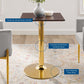 Verne 24" Square Dining Table in Gold by Modway