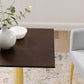 Verne 24" Square Dining Table in Gold by Modway