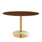 Verne 48" Oval Dining Table in Gold Walnut by Modway