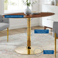 Verne 48" Oval Dining Table in Gold Walnut by Modway