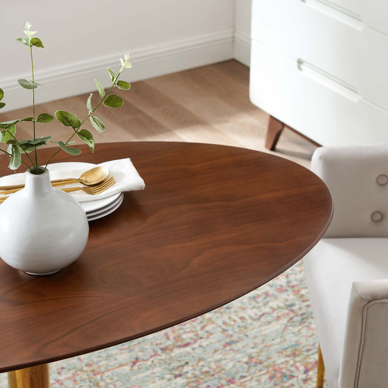 Verne 48" Oval Dining Table in Gold Walnut by Modway