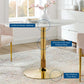 Verne 48" Oval Artificial Marble Dining Table in Gold White by Modway