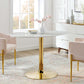 Verne 48" Oval Artificial Marble Dining Table in Gold White by Modway