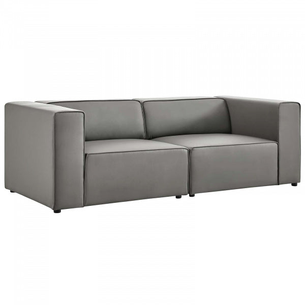 Mingle Vegan Leather 2-Piece Sectional Sofa Loveseat by Modway