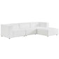 Mingle Vegan Leather Sofa and Ottoman Set Gray by Modway