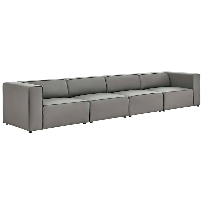 Mingle Vegan Leather 4-Piece Sectional Sofa by Modway