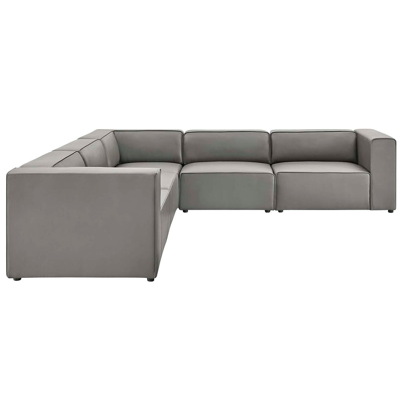 Mingle Vegan Leather 5-Piece Sectional Sofa by Modway