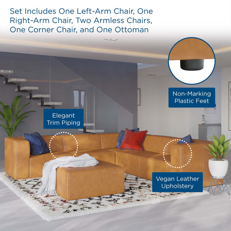Mingle Vegan Leather 7-Piece Furniture Set by Modway