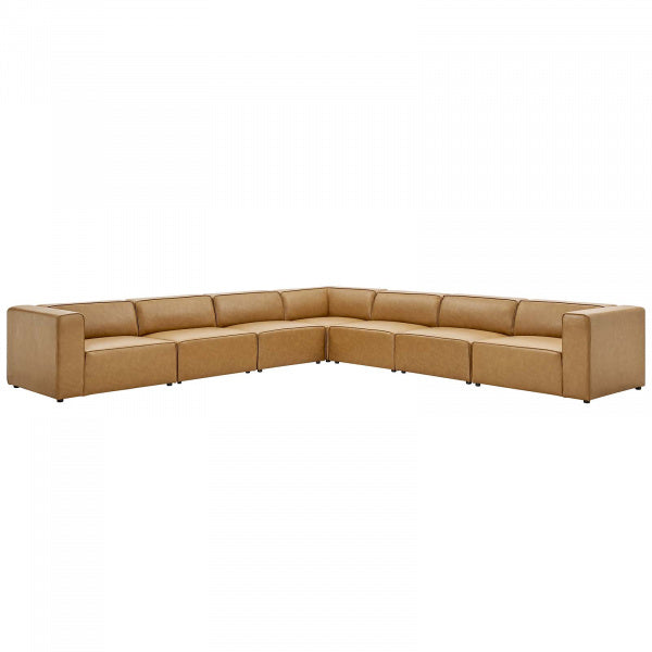 Mingle Vegan Leather 7-Piece Sectional Sofa by Modway