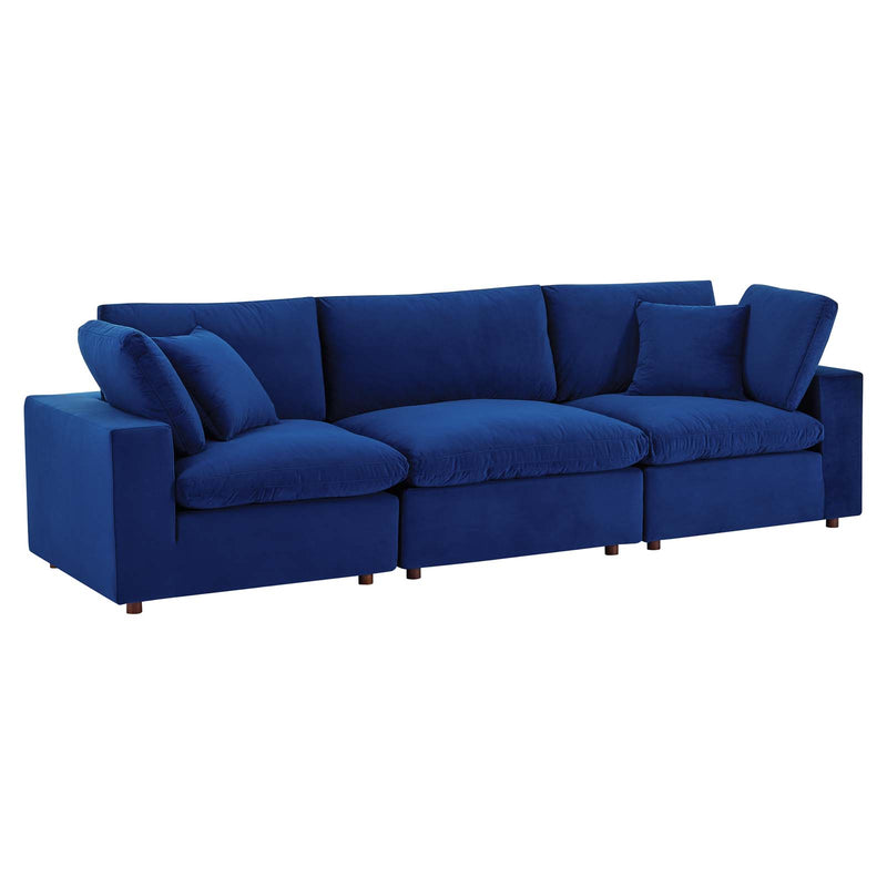 Commix Down Filled Overstuffed Performance Velvet 3-Seater Sofa by Modway