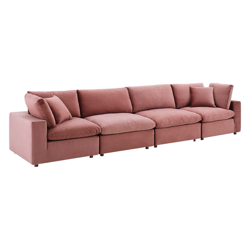 Commix Down Filled Overstuffed Performance Velvet 4-Seater Sofa by Modway