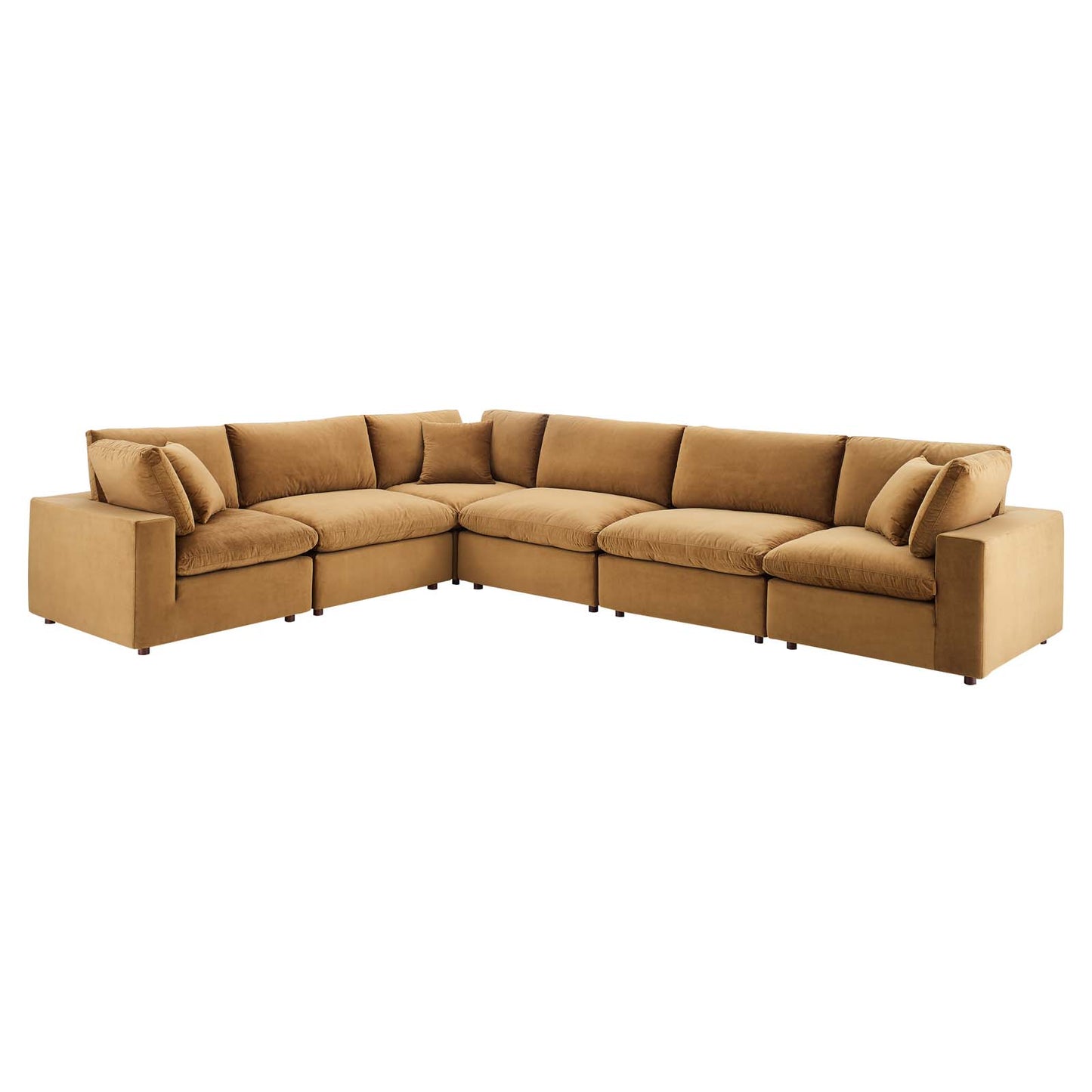 Commix Down Filled Overstuffed Performance Velvet 6-Piece Sectional Sofa by Modway