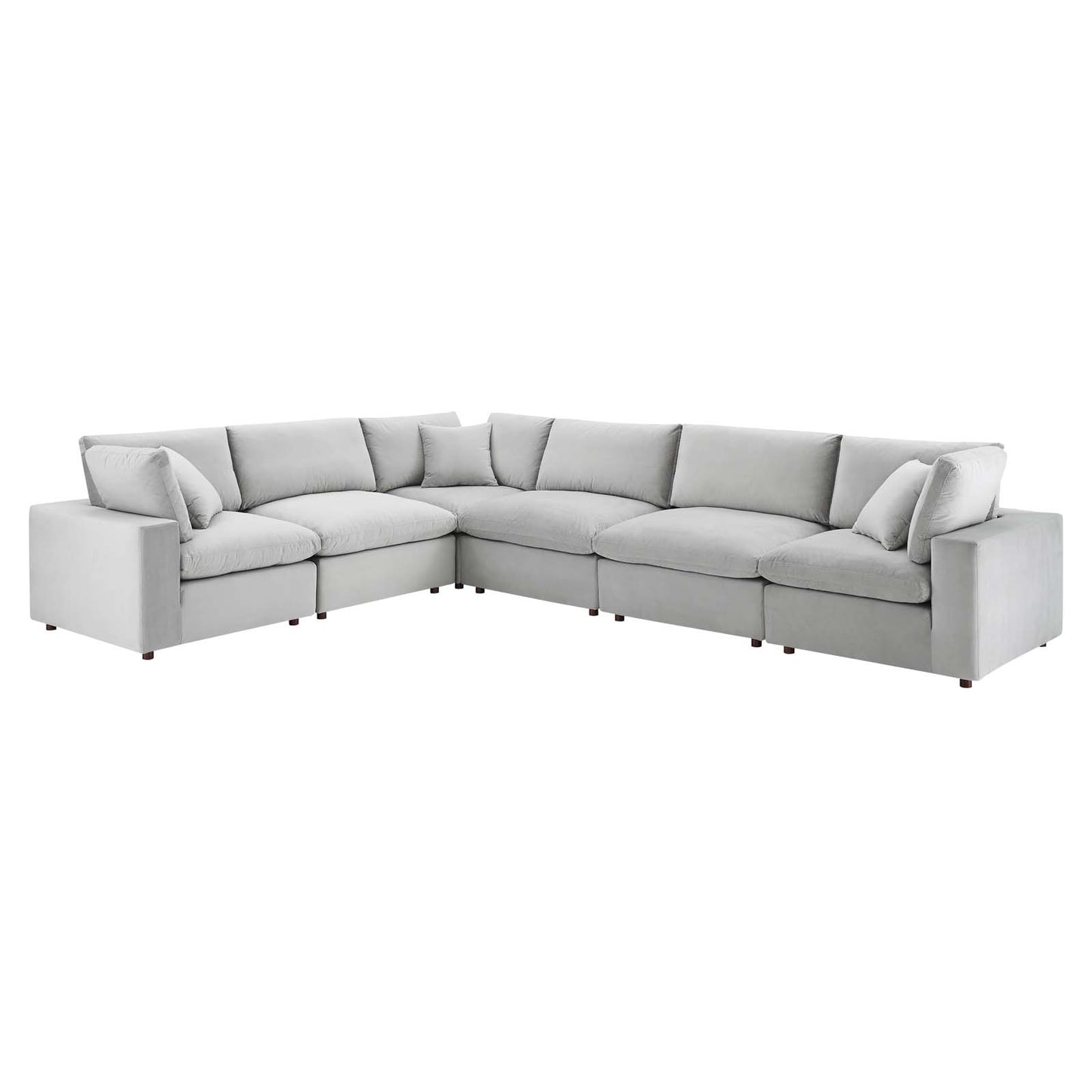 Commix Down Filled Overstuffed Performance Velvet 6-Piece Sectional Sofa by Modway