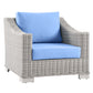 Conway Outdoor Patio Wicker Rattan Armchair | Polyester by Modway