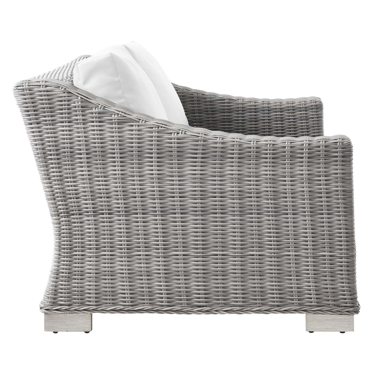 Conway Outdoor Patio Wicker Rattan Loveseat | Polyester by Modway