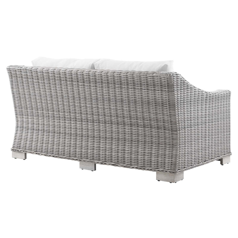 Conway Outdoor Patio Wicker Rattan Loveseat | Polyester by Modway