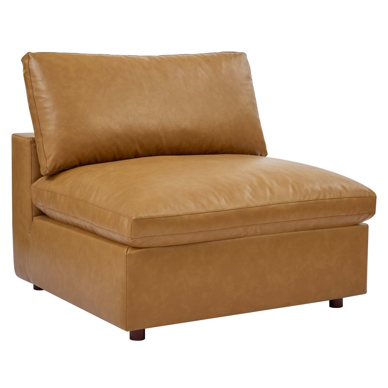 Commix Down Filled Overstuffed Vegan Leather 3-Seater Sofa by Modway