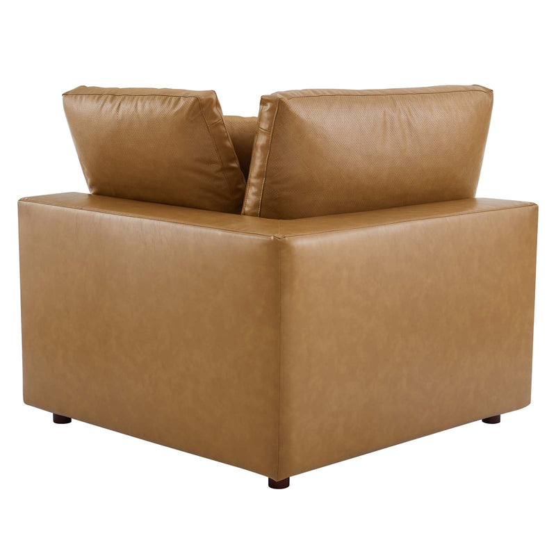Commix Down Filled Overstuffed Vegan Leather 3-Seater Sofa by Modway