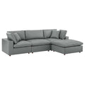 Commix Down Filled Overstuffed Vegan Leather 4-Piece Sectional Sofa by Modway