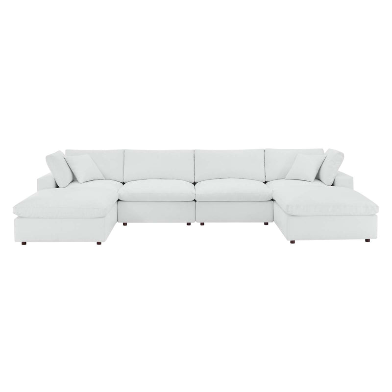 Commix Down Filled Overstuffed Vegan Leather 6-Piece Sectional Sofa by Modway
