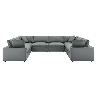 Commix Down Filled Overstuffed Vegan Leather 8-Piece Sectional Sofa by Modway